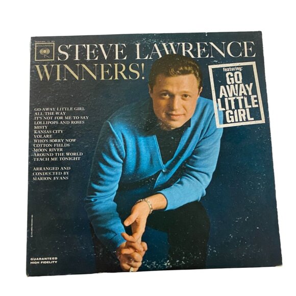 Steve Lawrence 'Winners!' Featuring Go Away Little Girl Vintage Vinyl LP Record - Picture 1 of 4